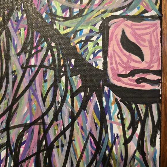 HANDCRAFTED Abstract Highland Cow Painting HANDPAINTED Artwork HANDMADE Wall Art - Picture 9 of 17